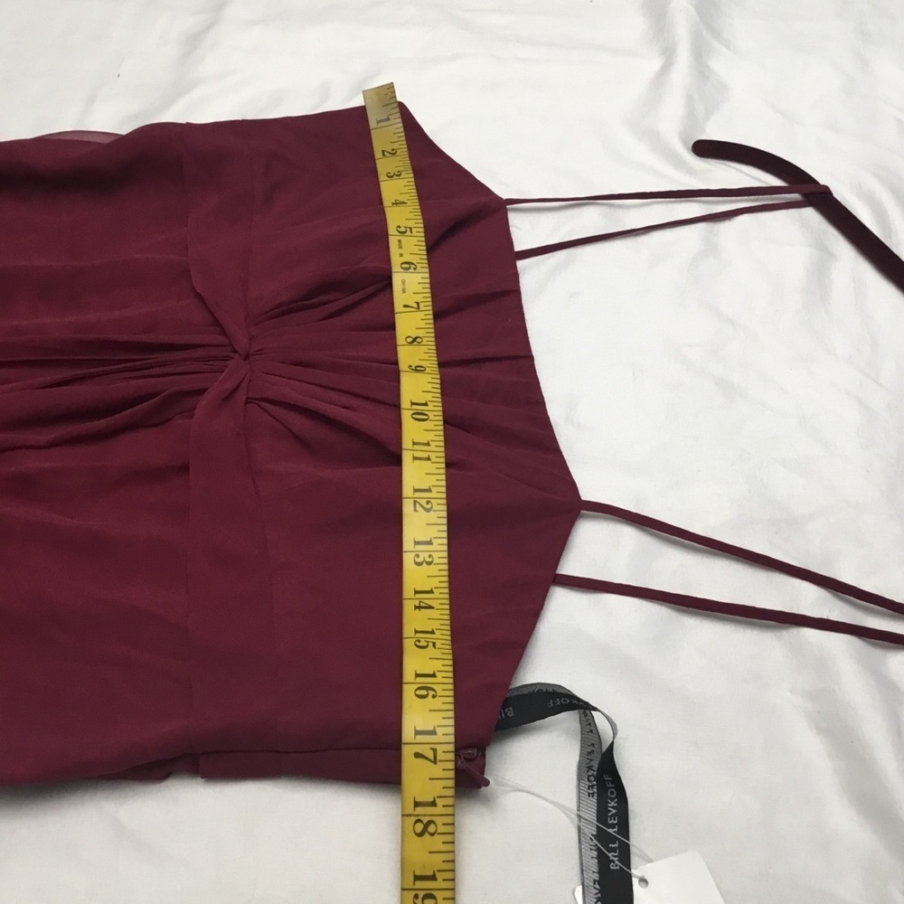 BILL LEVKOFF Stylish Burgundy Spaghetti Strap Dress - Picture 12 of 14